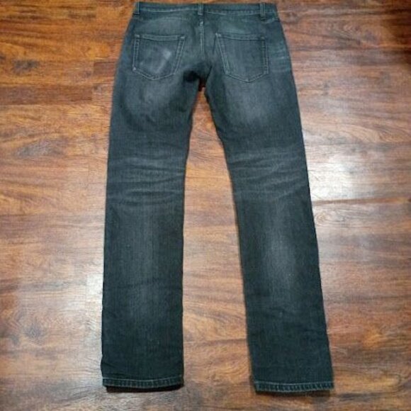 Saint Laurent Paris Slim-Fit 30 Black Distressed Denim Jeans  Made In Italy - Picture 11 of 15